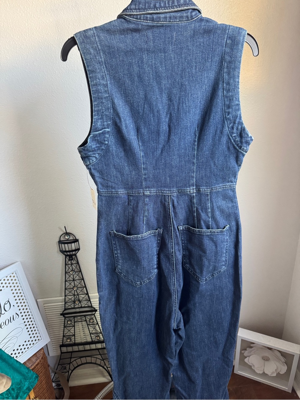 NWT Free People Crvy Ring The Alarm One Piece Denim Jumpsuit Sz XS - Picture 9 of 9